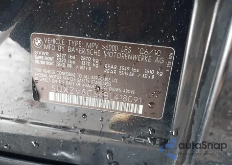 2011 BMW X5 xDrive50I from USA, damaged, VIN 5UXZV8C54BL418091